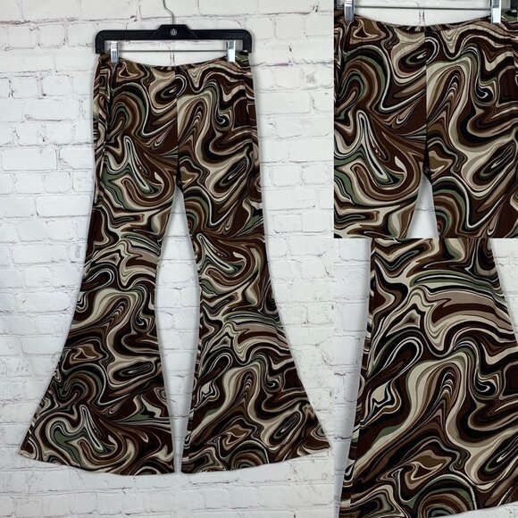 Rue21 Pants - Rue 21 Earthtones Marbled Bell Bottom Chillin Pants